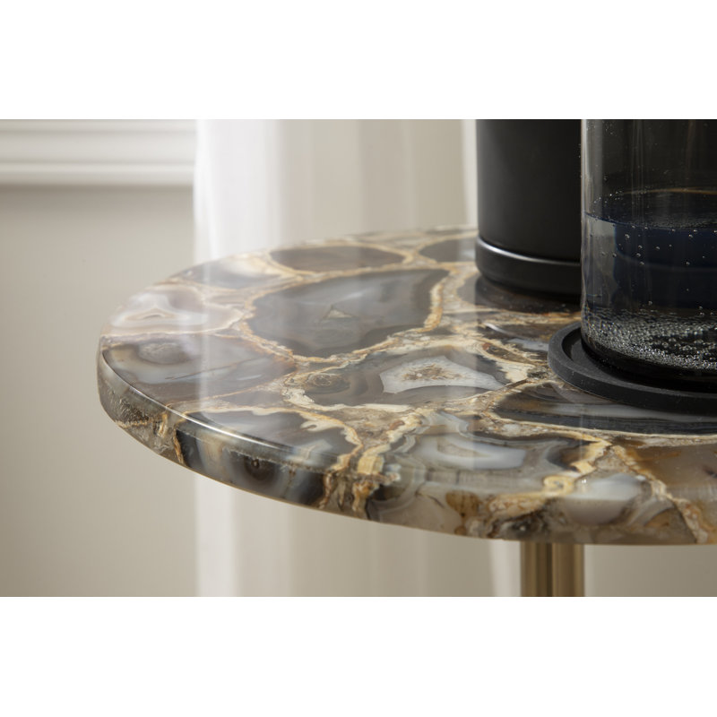 Mercer41 Cemil Genuine Marble Pedestal End Table & Reviews Wayfair